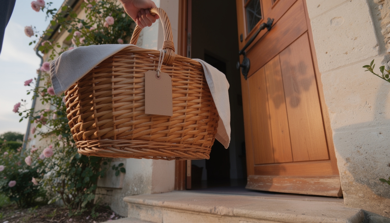 Livraison d'un panier pique-nique Puvenzo à un gîte du Val de Loire le matin